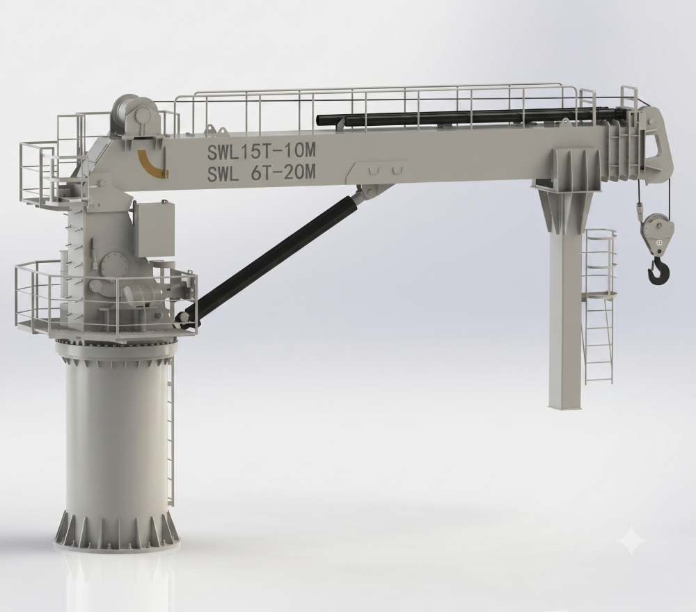 Marine deck crane